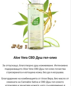 Aloe Vera CBD Душ гел-олио, 200ml.